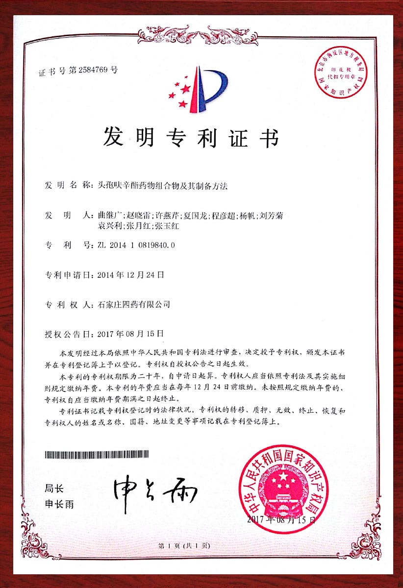 頭孢呋辛酯藥物組合物及其制備方法